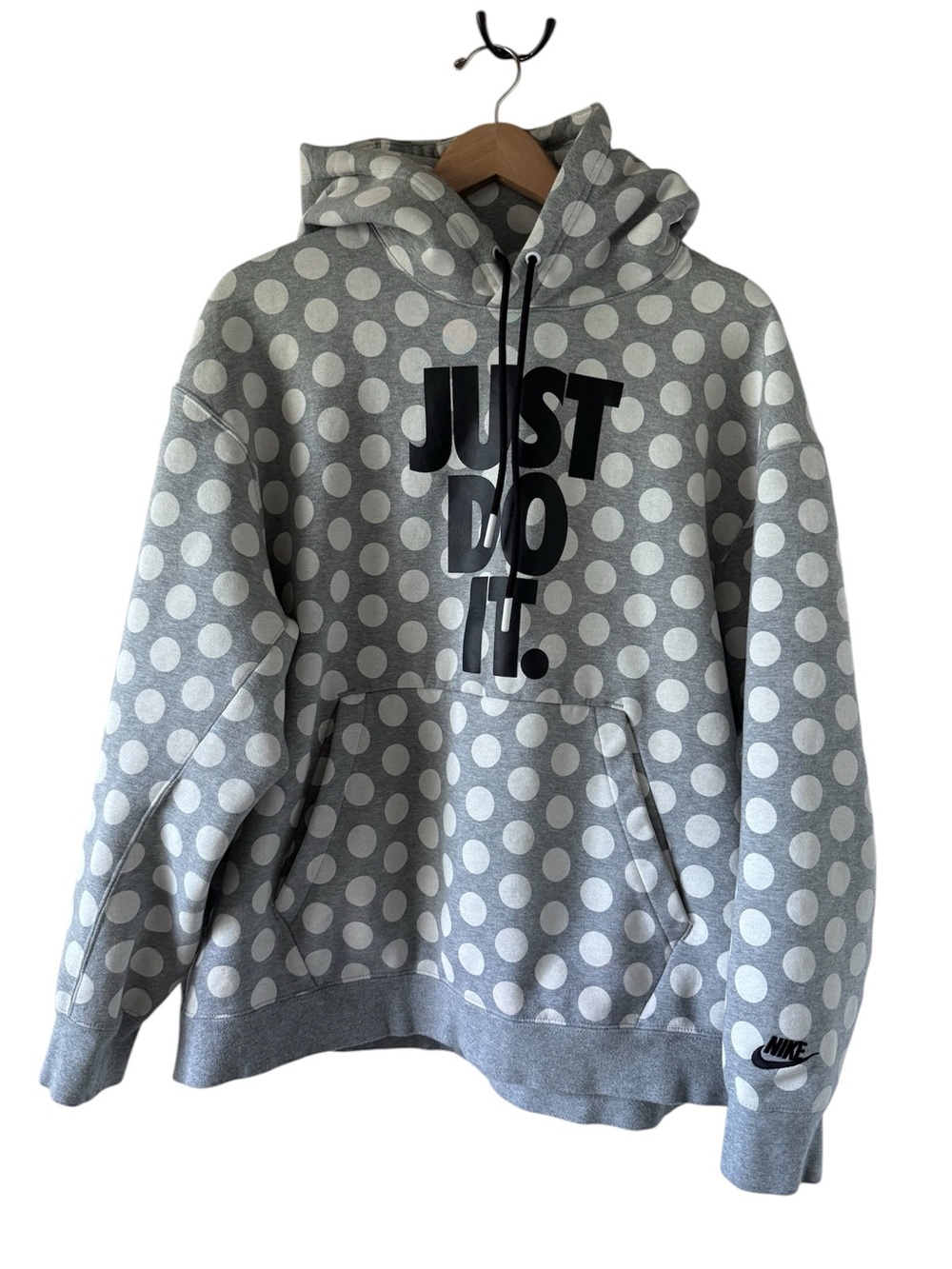 Nike Gray Full Out Dot JDI Just Do It Hoodie - XL